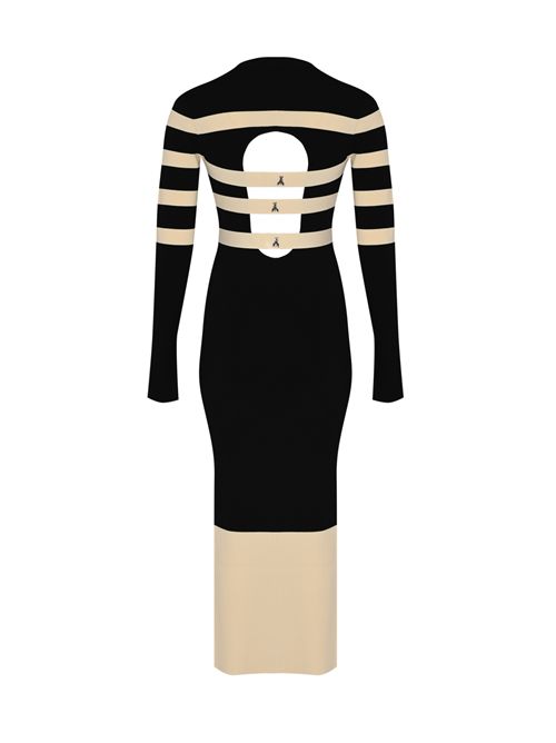 Abito midi in maglia bicolor di misto viscosa riciclata a costine Patrizia Pepe | 8A1666 K323J4S8